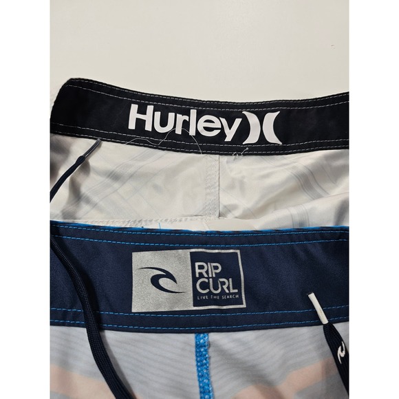Lot of 2 men 32 / 34 board shorts rip curl Hurley swim trunks READ ^ - Picture 3 of 8